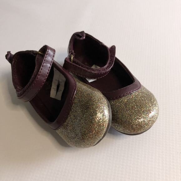 Gap Gold Glitter Mary Jane Flats Size 5 - Picture 7 of 8